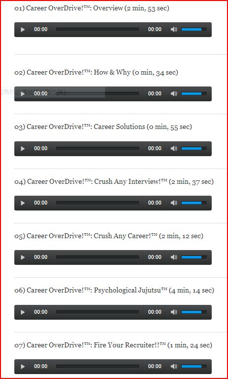 Career OverDrive!™ Audio Guides